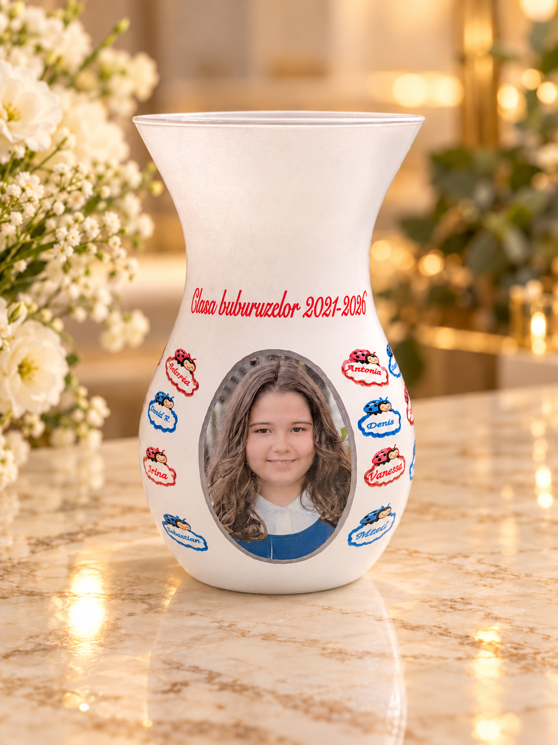 Vază Decorativă cu Poză și Mesaj Personalizat – Cadou Emoționant - imagine galerie