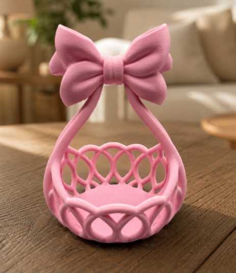 Coșuleț Decorativ cu Fundă – Organizator Elegant & 3D Printed - imagine galerie