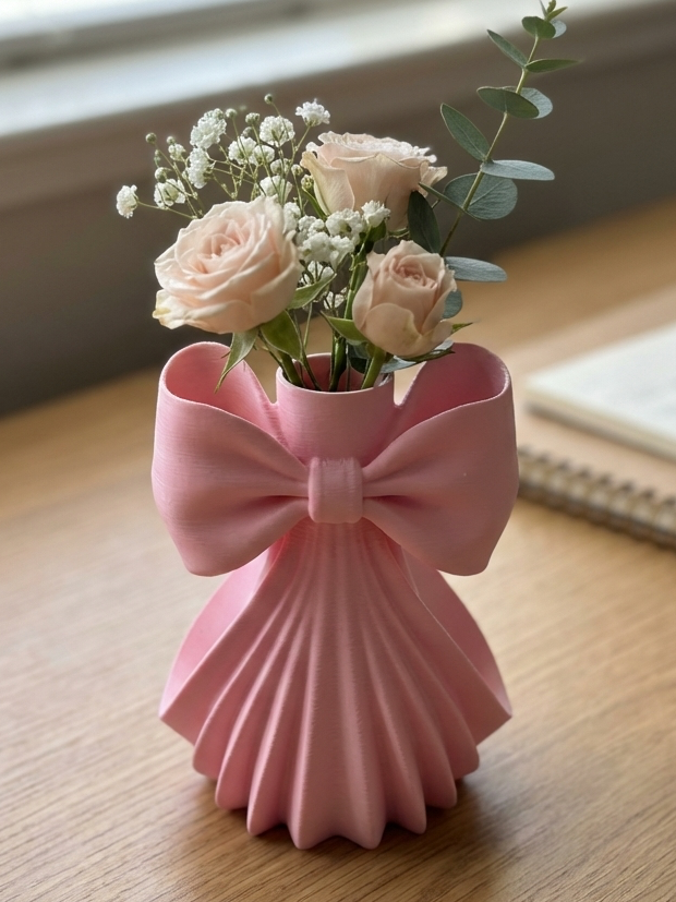 Vază decorativă 3D cu fundă și suport floral - imagine galerie