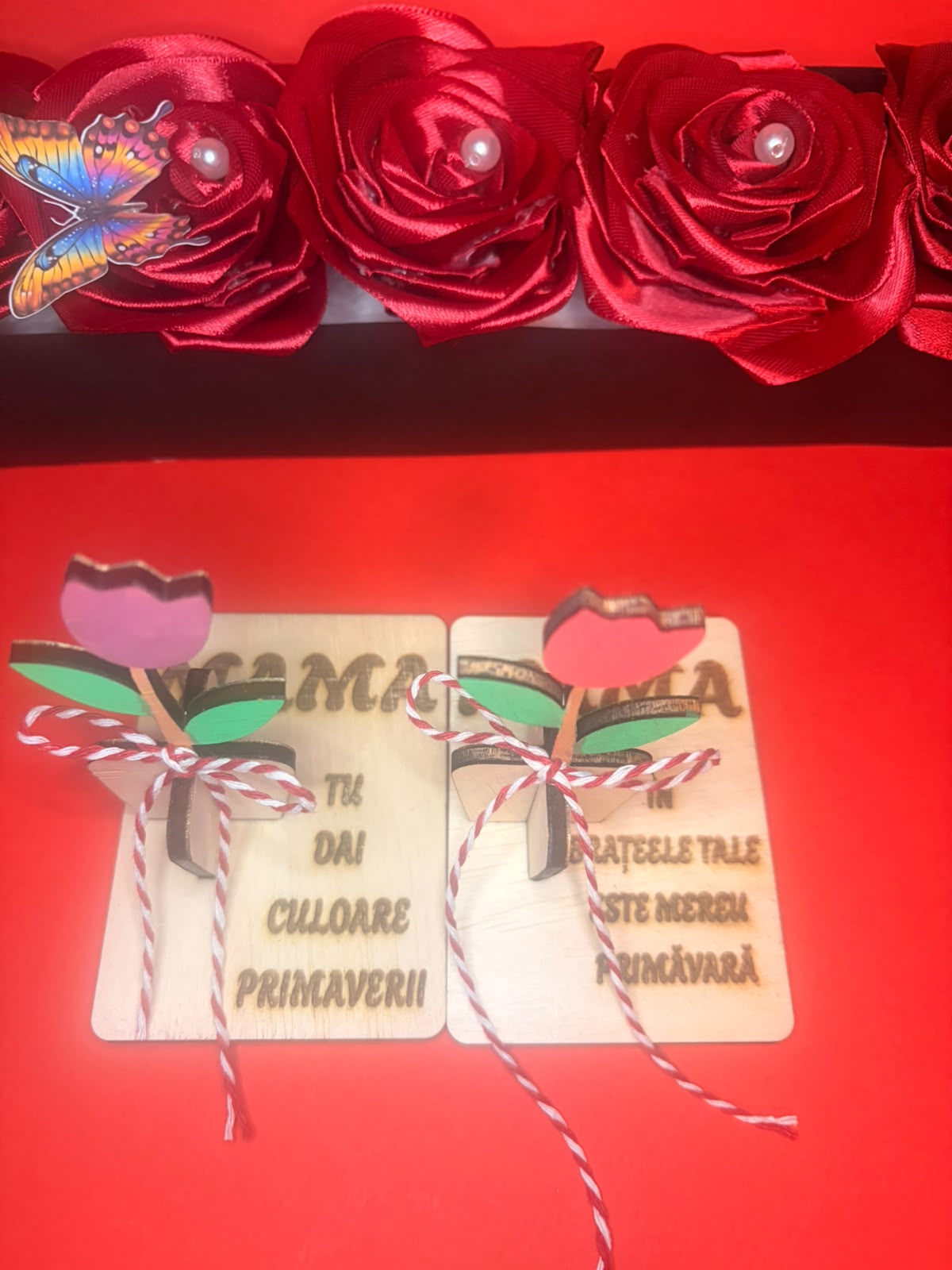 Mărțișor sau Mărturie Handmade din Lemn Gravat – Model Lalea 3D și Mesaje Emoționante – Kasem Studio - imagine galerie