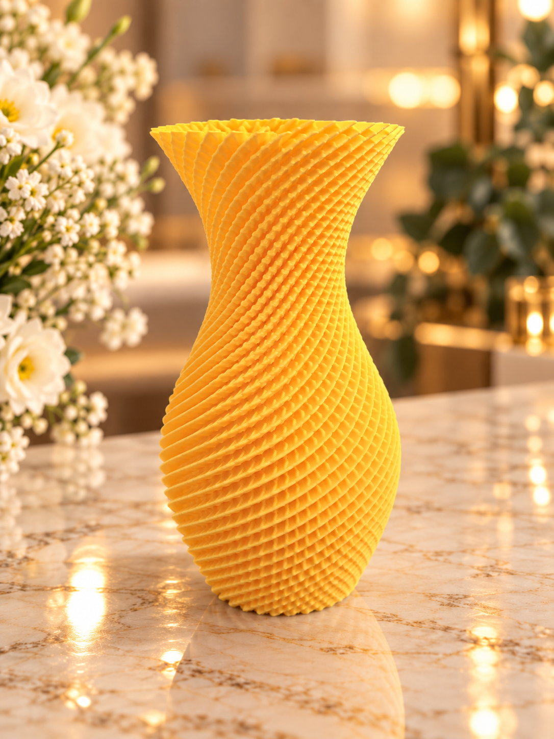 Vază decorativă 3D cu design spiralat - imagine galerie