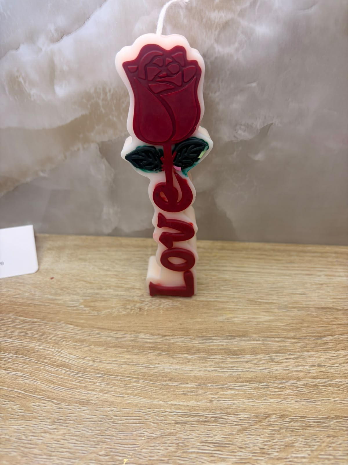 Lumânare Parfumată Handmade Model "Love" cu Trandafir Roșu – Kasem Studio - imagine galerie