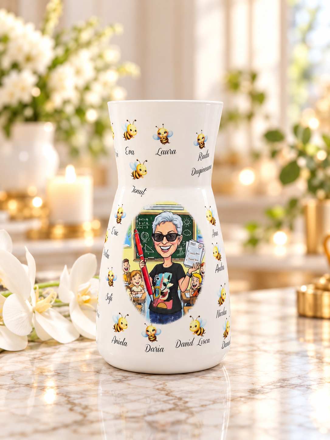 Vază Personalizată pentru Cadre Didactice – Cadou Unicat cu Mesaj de Suflet - imagine galerie