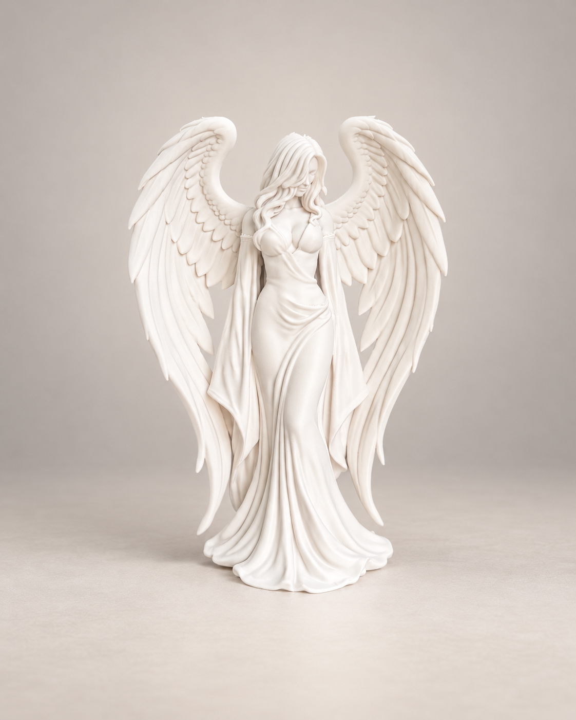 Statuetă Înger Păzitor cu Aripi Protectoare – Figurină Decorativă 3D - imagine galerie