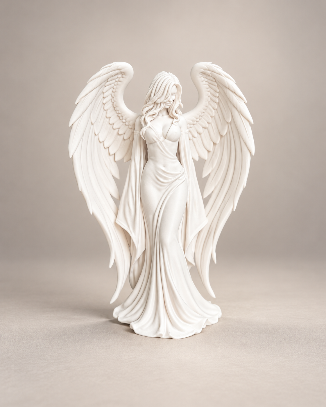Statuetă Înger Păzitor cu Aripi Protectoare – Figurină Decorativă 3D