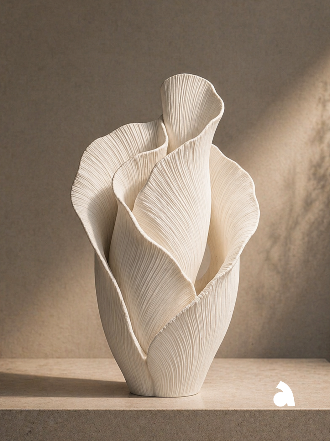 Vază decorativă 3D cu design organic tip petale