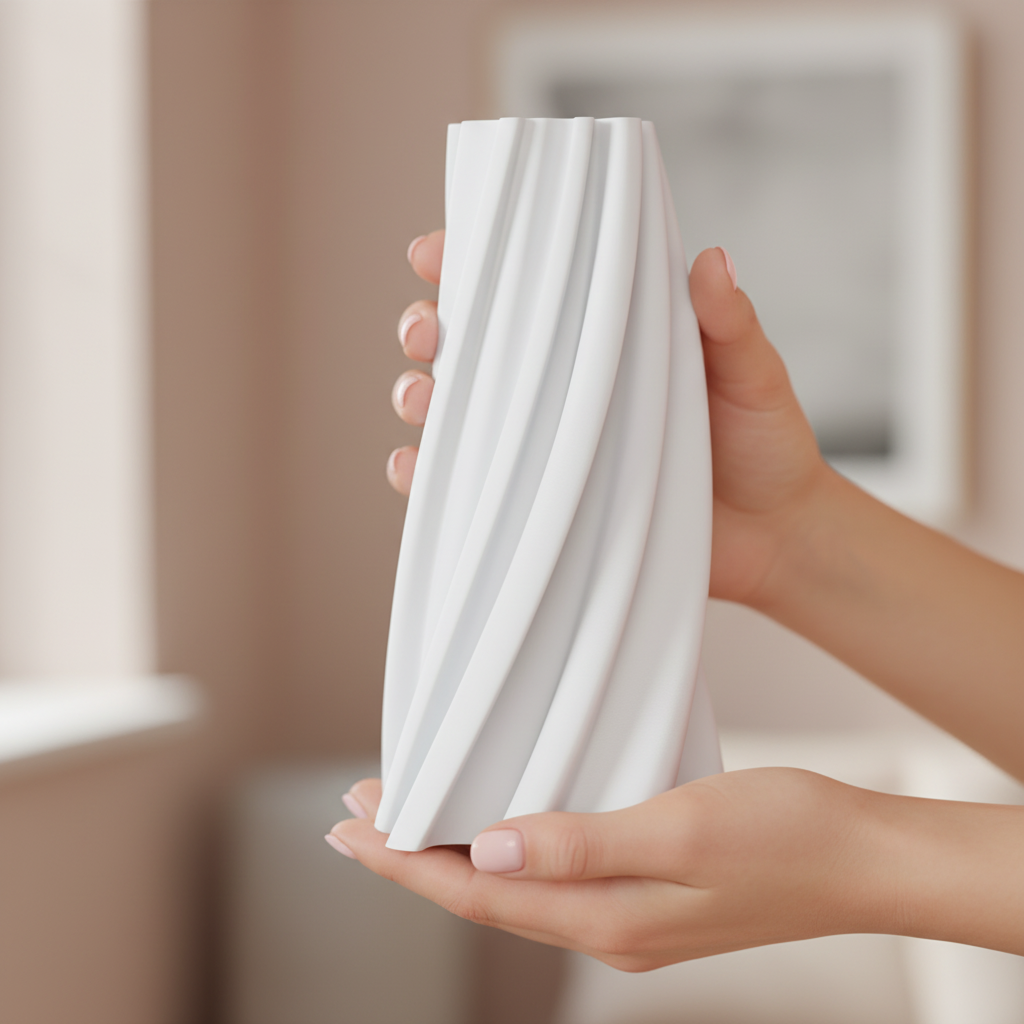 Vază decorativă 3D cu design torsionat minimalist