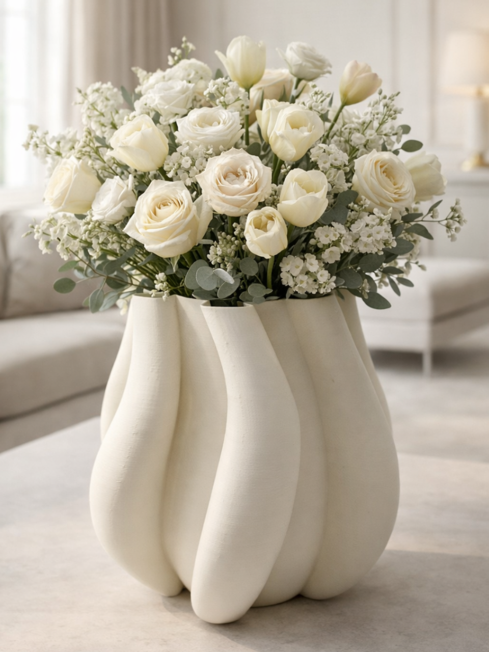Vază decorativă 3D cu design organic curba