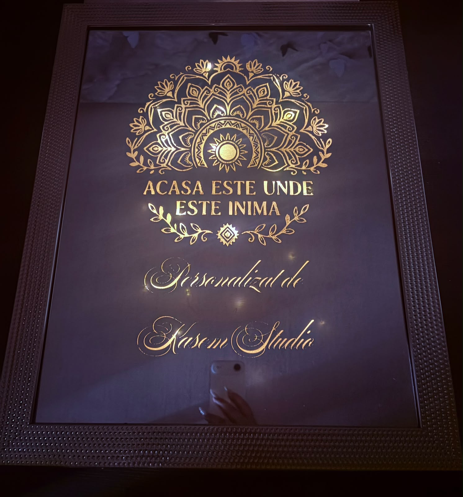 Oglindă decorativă personalizată cu mesaj (70x50 cm)